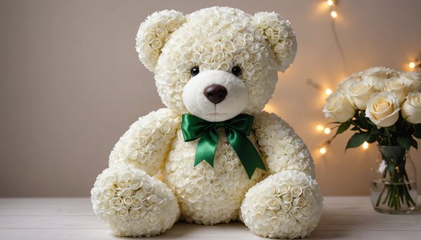 Un ourson en rose blanche : le cadeau parfait pour vos proches